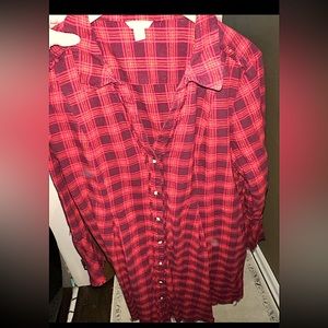 Buffalo plaid Flannel Dress In EUC by Cato Sz XL